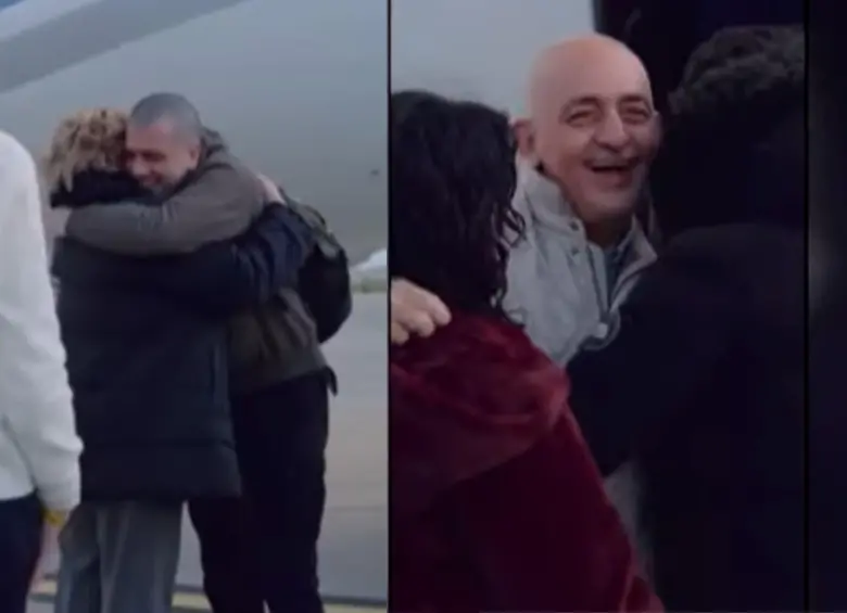 Izquierda Alberto Trentini. Derecha Mario Burló, italianos liberados tras un año presos por el régimen de Maduro. Foto: captura de video.