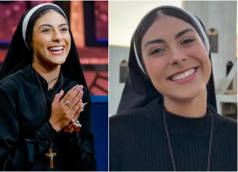 Kamila Rodrigues o la hermana Eva, en medio de una entrevista y los videos en redes sociales. FOTO: REDES SOCIALES
