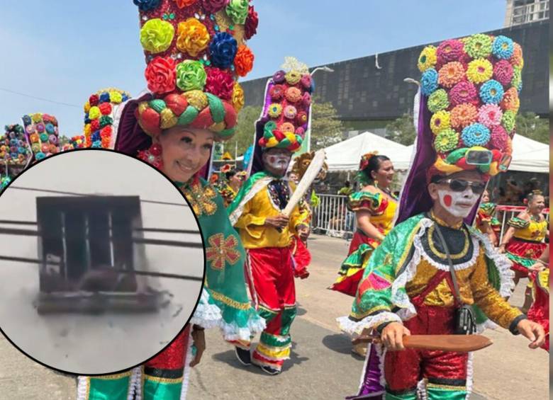 Desde la cárcel grabaron con celulares eventos del Carnaval de Barranquilla que pasaban por la vía 40. Fotos: Captura de video y Colprensa