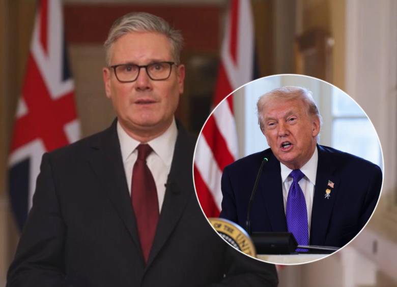 Keir Starmer confirmó en un video a través de sus redes sociales la autorización a Donald Trump para el uso de sus bases militares. Fotos: Captura de video y Getty Images