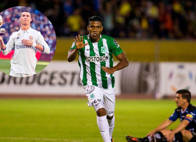 Orlando Berrío y Cristiano Ronaldo en 2016. FOTOS: El Colombiano y X Real Madrid