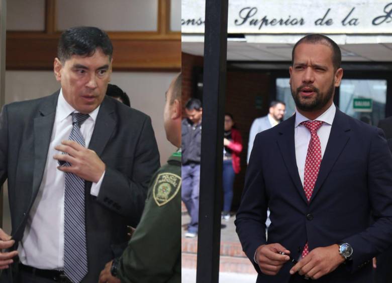 El magistrado del CNE, Álvaro Hernán Prada, y el abogado Diego Cadena, quienes fueron mencionados en la sentencia contra el expresidente Uribe Vélez, deberán resolver su situación ante la justicia. Fotos: Colprensa