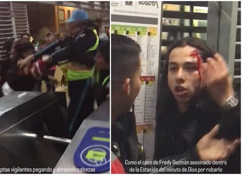 Un nuevo video aficionado, difundido masivamente en redes sociales, puso al descubierto la crudeza de un enfrentamiento físico en la estación de la calle 76 con avenida Caracas. FOTO: Captura de video de redes sociales @lajuanapho