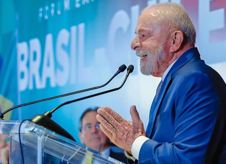 Luiz Inácio Lula da Silva, presidente de Brasil, en medio de una conferencia internacional. FOTO: REDES SOCIALES LULA DA SILVA
