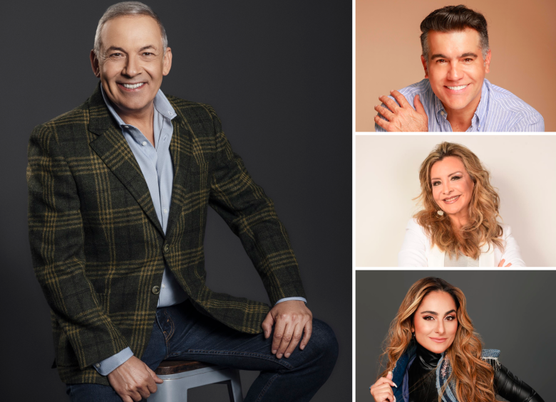 César Escola, Carlos Calero, Marcela Moreno y Nara, cantarán en Medellín el 17 de mayo. FOTOS Cortesía