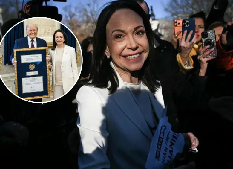 Machado dio declaraciones sobre lo que se habló en la reunión con el mandatario estadounidense Donald Trump a las afueras de la Casa Blanca. AFP