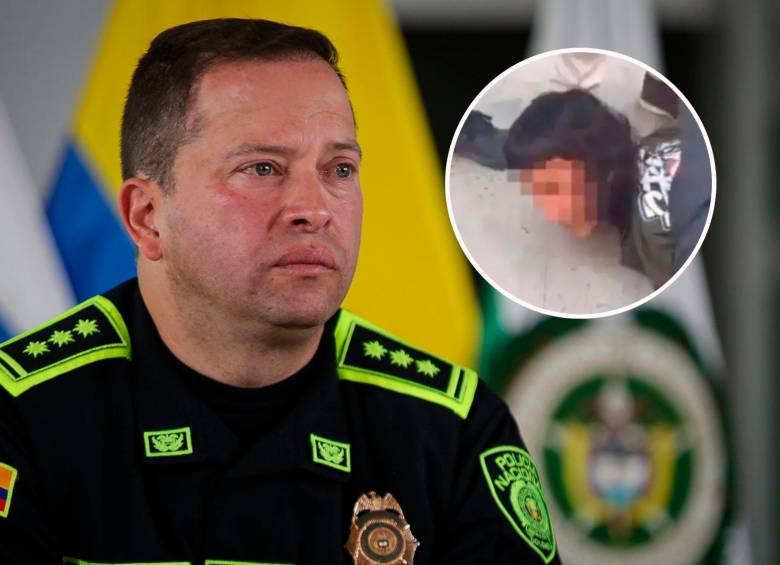 El director de la Policía, general Carlos Fernando Triana, también habló del celular del joven que disparó contra Miguel Uribe. FOTOS: Colprensa y captura de video 