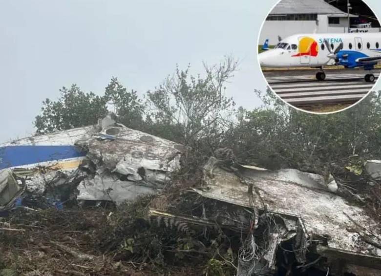 Según las autoridades, en la aeronave viajaban 13 pasajeros y 2 tripulantes. La Aeronáutica Civil ya se encuentra en la respectiva investigación. FOTO: Cortesía Miguel Galeano Molina y Colprensa