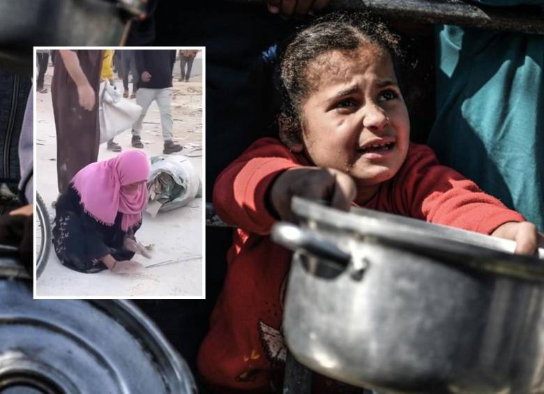 Las dos caras de la situación: lo que unos puedan recoger de la calle o recibir de la ayuda humanitaria que logra entrar. FOTO: Unicef y captura de video @DaniMayakovski