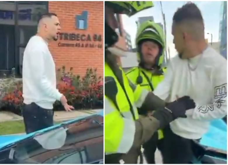 Momentos de la polémica en diciembre de 2025, cuando la infracción fue con el Corvette azul. FOTO: Captura de video @JD_Quinteror