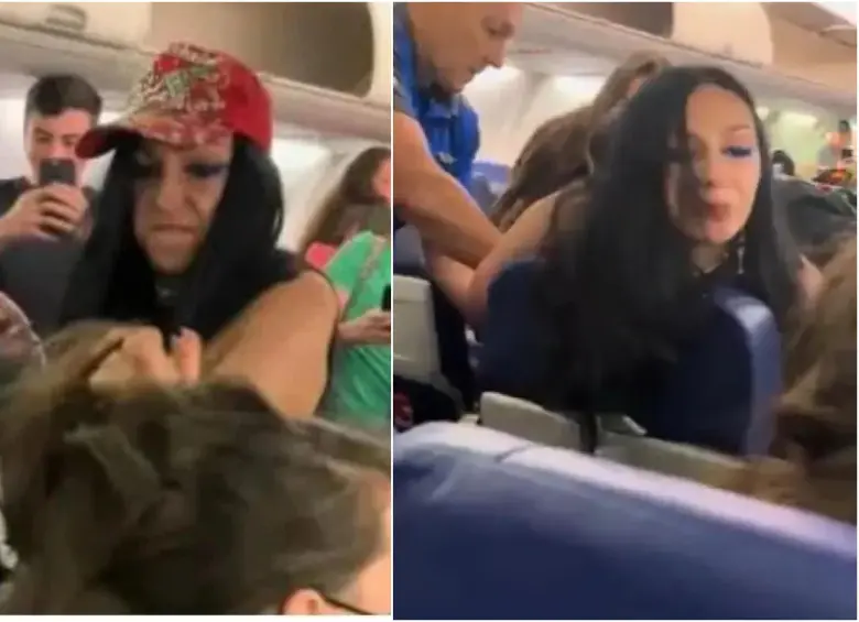 Tras exponer una incomodidad con otra pasajera, la diseñadora la atacó y escupió, por lo que después fue retirada del vuelo desde Nueva York. FOTO: CAPTURA VIDEO REDES SOCIALES