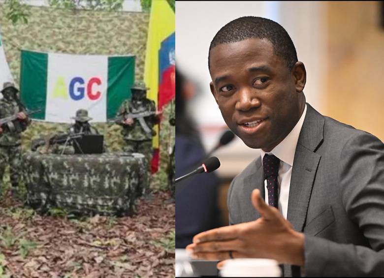 Imagen de referencia del Clan del Golfo y el subsecretario de este Departamento del Tesoro de Estados Unidos, Wally Adeyemo. FOTO: CAPTURA VIDEO Y CUENTA DE X @TreasuryDepSec