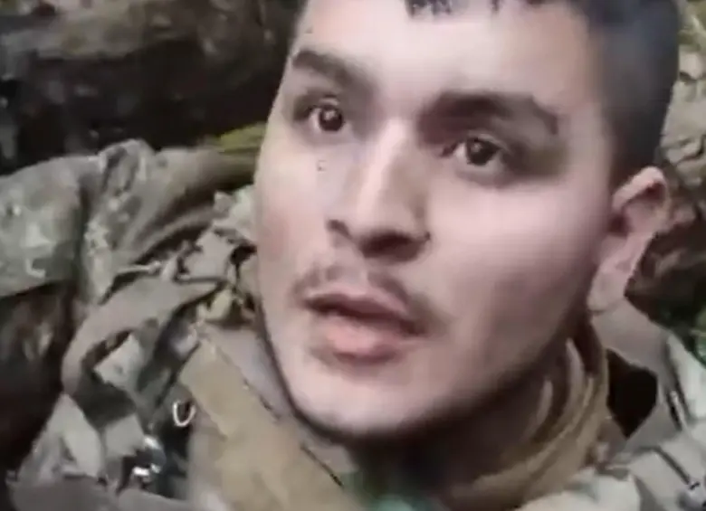 Él es William Andrés Gallego, el colombiano capturado por Rusia en Ucrania.Foto: captura de video redes sociales