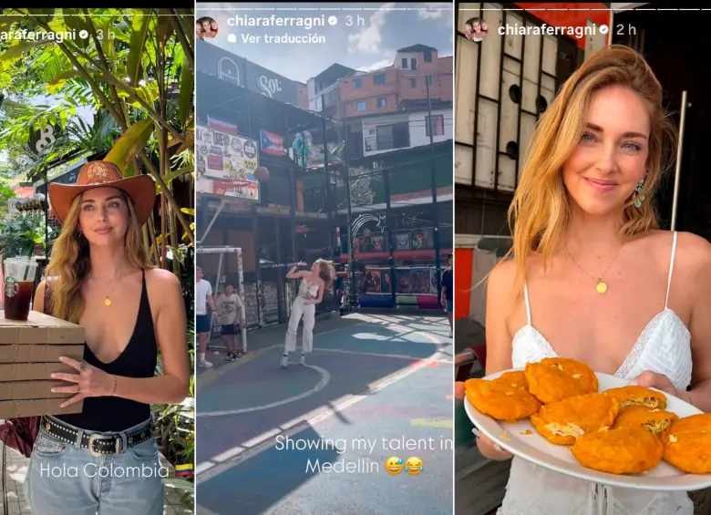 Alguna de las publicaciones de Chiara Ferragni en Medellín. FOTOS IG @ChiaraFerragni