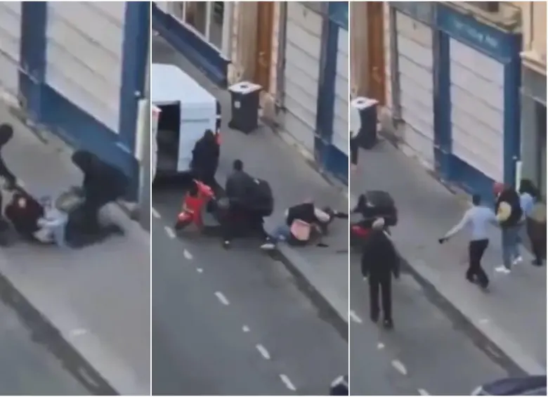 La pareja de la mujer y otros ciudadanos ayudaron a frustrar el secuestro. FOTO: CAPTURA VIDEO REDES SOCIALES
