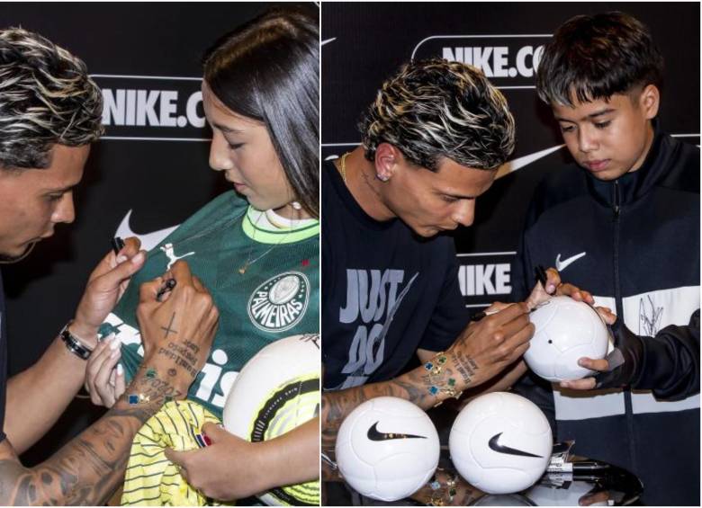 Richard firmando autógrafos en el evento de Nike en Medellín. FOTO: JAIME PÉREZ.