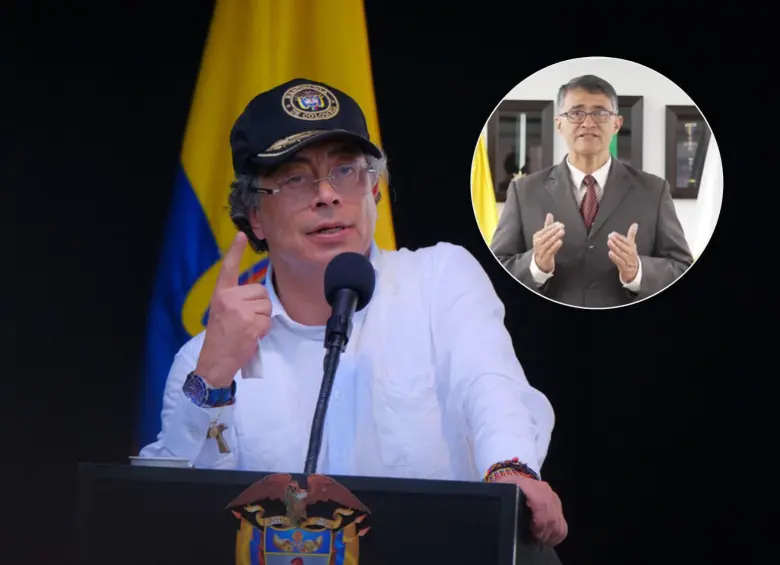 Presidente Gustavo Petro y el director de Medicina Legal, Ariel Emilio Cortés. Foto: Colprensa y captura de video.