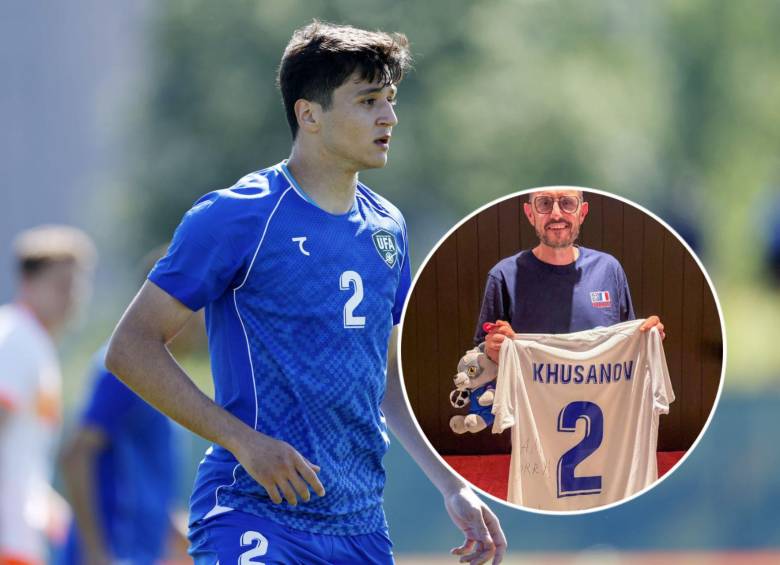 El camarógrafo salió lesionado tras una acción al minuto 33 donde Khusanov fue a cortar a Luis Díaz. Fotos: Getty Images y tomada de @thomasbullock_