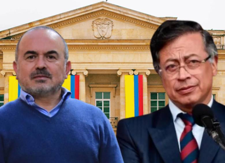 A la izquierda, Jorge Iván Cuervo, nuevo ministro de Justicia; a la derecha, el presidente Gustavo Petro. Foto: cortesía