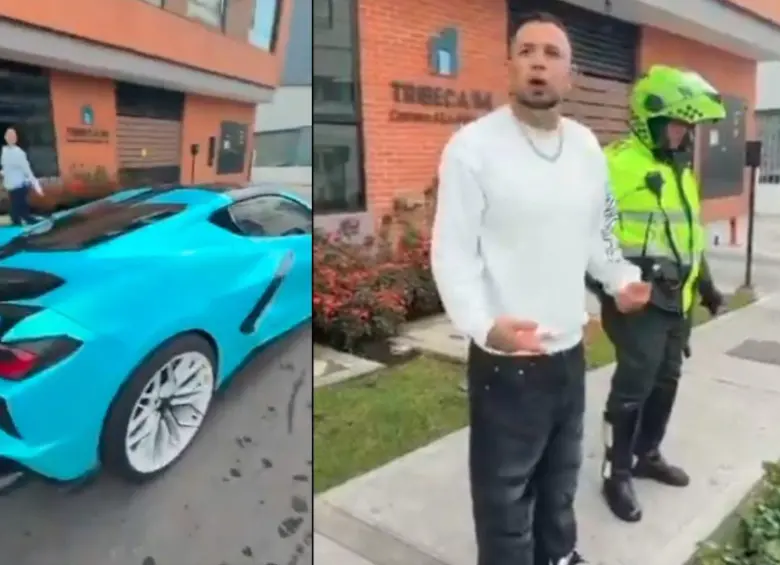 El conductor del Chevrolet Corvette C8 Stingray que intentó agredir a la Policía tiene antecedentes y estuvo en La Modelo. Fotos: captura de video tomado de @JD_Quinteror