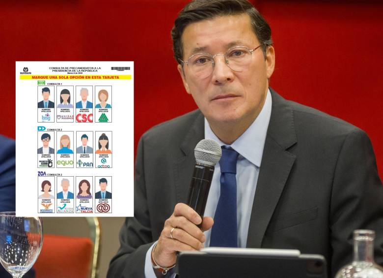 Como lo había anunciado el Registrador Nacional, solo habrá una tarjeta electoral para todas las consultas. Los votantes deberán marcar una sola opción en toda la tarjeta. FOTO: Registraduría Nacional