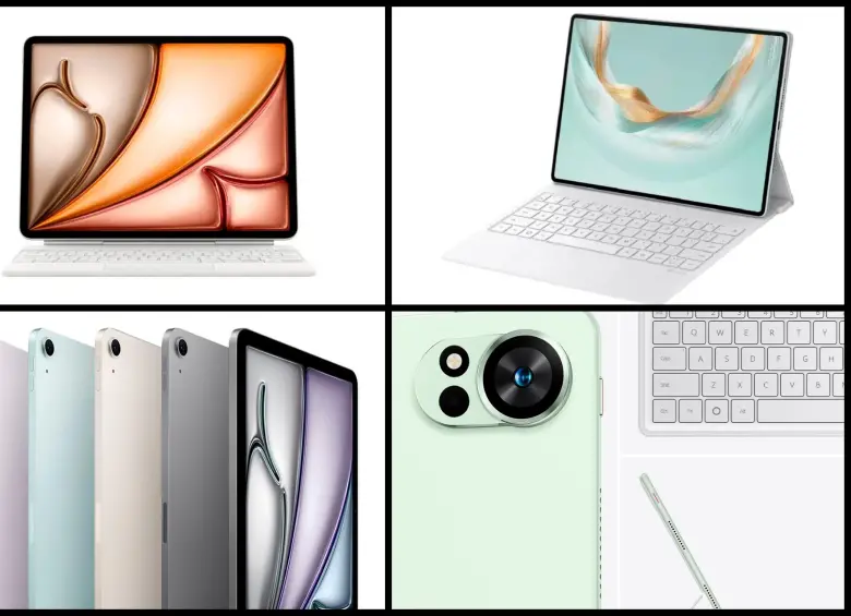 A la izquierda, el iPad Air M3; a la derecha, la Huawei MatePad 12 X (2025). FOTOS cortesía Apple y Huawei
