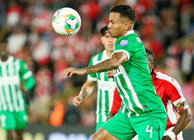 En la imagen aparece César Haydar durante el partido frente a Santa Fe. FOTO COLPRENSA