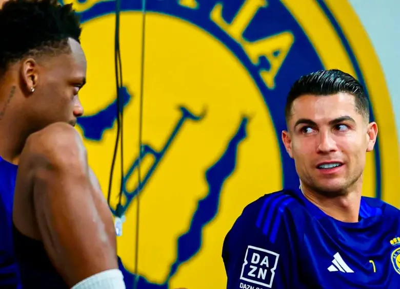 El delantero colombiano Jhon Jáder Durán ha tenido varias conversaciones con Ronaldo desde que llegó al club árabe. Solían compartir ataque. FOTO: TOMADA DEL INSTAGRAM DE CRISTIANO RONALDO