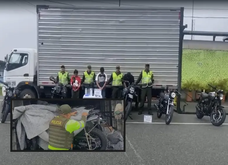 El camión fue detenido en el sector de Versalles en Montebello. FOTO: Cortesía