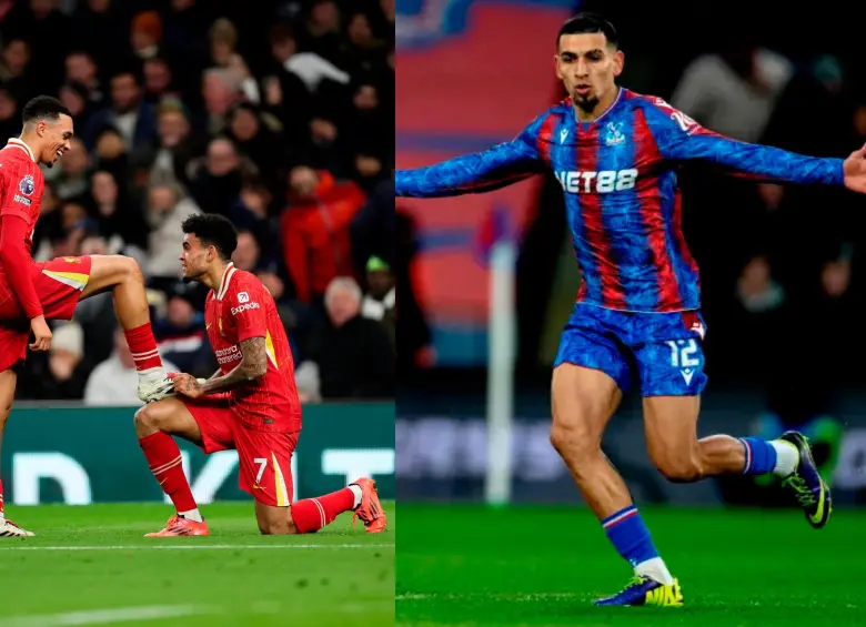 El futbolista inglés Trent Alexander Arnold tiene una relación cercana con Luis Díaz. Daniel Muñoz brilla con Crystal Palace. FOTO: TOMADA DEL X DE @TrentAA y GETTY 
