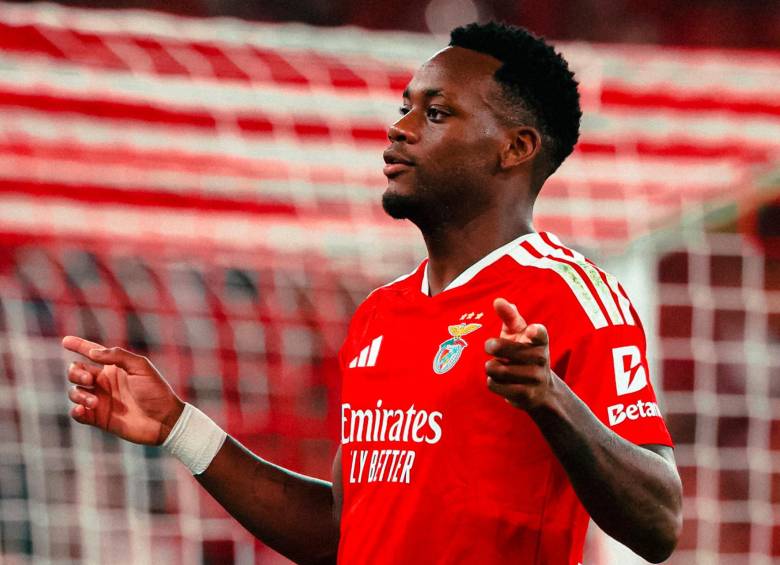 El delantero antioqueño Jhon Jáder Durán fue uno de los grandes fichajes del Benfica portugués para esta temporada. Foto: tomada del x de @SLBenfica