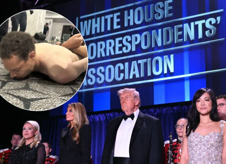El capturado en la cena luego de que Donald Trump fuera evacuado fue identificado como Cole Allen. Fotos: AFP y Truth Social
