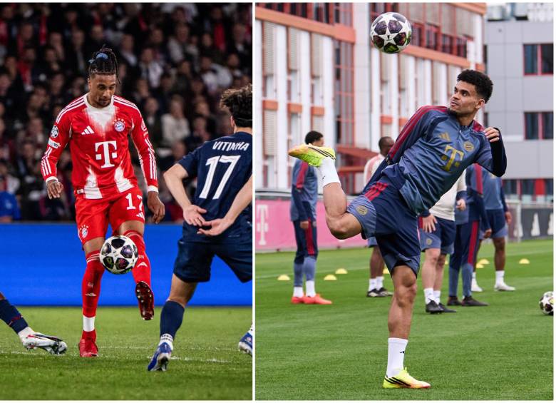 Díaz y Olise hace parte del tridente del Bayern con Kane. FOTO: Tomada de redes sociales @FCBayern y Getty