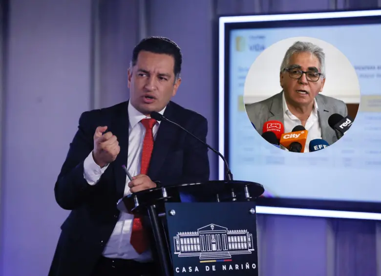 Andrés Idárraga, ministro de Justicia y Augusto Rodríguez, director de la UNP. Foto: Colprensa