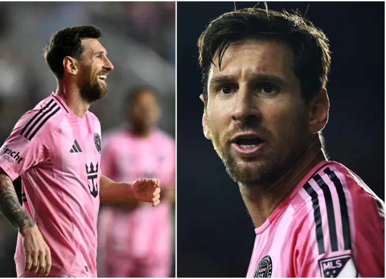 Lionel Messi en medio de un partido con el Inter de Miami en 2025. FOTO: AFP y Getty
