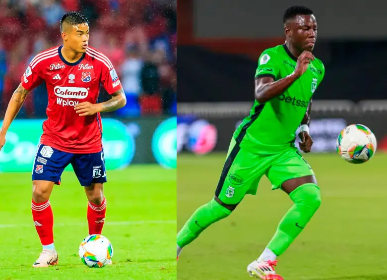 El delantero Luis “El Chino” Sandoval es una de las figuras del Medellín. Marino Hinestroza es la gran figura de Atlético Nacional. FOTOS: JUAN ANTONIO SÁNCHEZ Y MANUEL SALDARRIAGA