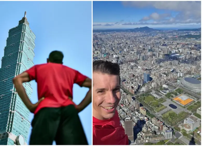 El domingo subió el Taipéi 101, de 508 metros de altura, mientras una multitud se congregó en tierra y lo aplaudió constantemente. FOTO: Tomada de redes sociales @alexhonnold y Netflix