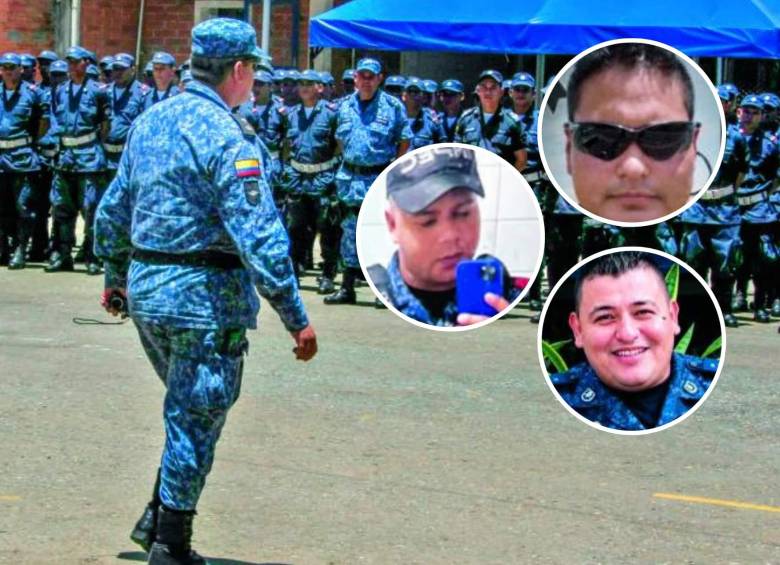 Pese a los anunciados refuerzos de seguridad para los funcionarios amenazados, en las últimas dos semanas se presentaron ataques sicariales en Barranquilla, Cúcuta y Girón (Santander). De gorra está el dragoneante Bryan Rangel Saavedra, sonriendo el dragoneante Diego Acevedo Garzón y con gafas el guardián Wilber Martínez Sana. A todos los mataron. FOTO El Colombiano 