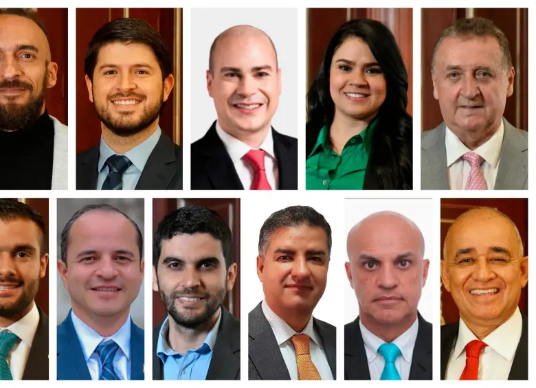 Arriba, de izquierda a derecha: Daniel Carvalho, Luis Miguel López, Julián Peinado, Yulieth Andrea Sánchez y Oscar Darío Pérez. Abajo, de izquierda a derecha: Andrés Felipe Jiménez, Juan Fernando Espinal, Hernán Cadavid, Jhon Jairo Berrio, Mauricio Parodi y Luis Carlos Ochoa Tobón. FOTOS: CÁMARA DE REPRESENTANTES