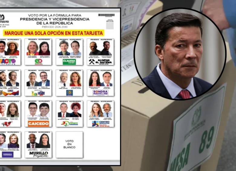 El tarjetón, según el registrador, fue diseñado para ser más claro e intuitivo, con fotos de los candidatos y espacios amplios que reducen riesgo de votos nulos. Ajustes facilitarían decisión del votante. FOTO: Registraduría