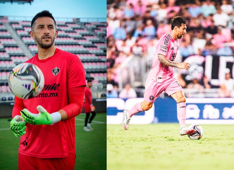 El arquero colombiano Camilo Vargas ha sido verdugo del futbolista argentino Lionel Messi en varias oportunidades. FOTOS: TOMADAS DEL X DE @Atlas y @Intermiami 