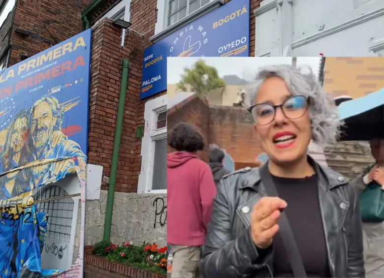 María José Pizarro niega participación en actos vandálicos contra sede de Paloma Valencia. Foto: redes sociales y captura de video