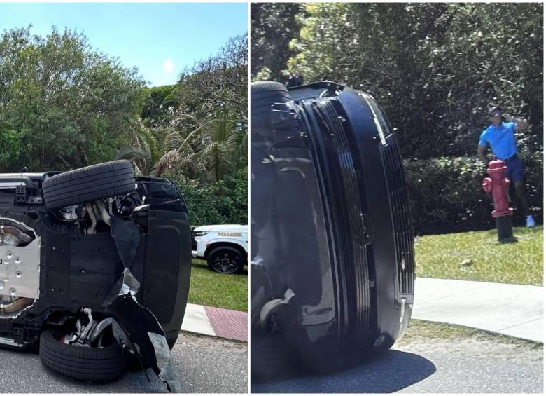 Así quedó el carro de Tiger Woods tras el accidente. FOTO: Tomada de redes sociales