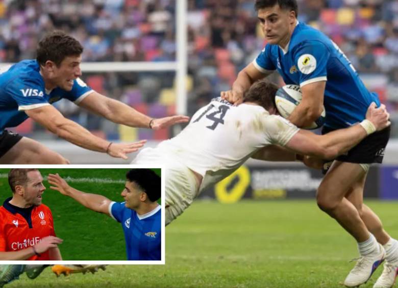 La suspensión deja al reconocido rugbista argentino Tomás Albornoz fuera del apertura de tres test matches fundamentales y del arranque del rugby francés. FOTO: Captura de video de redes sociales de ESPN y AFP
