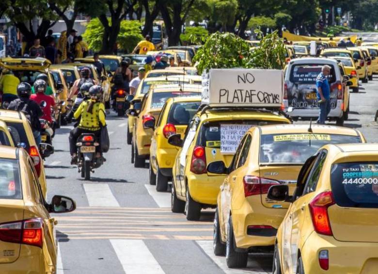 Paro de taxistas en Colombia. FOTO: JUAN ANTONIO SÁNCHEZ
