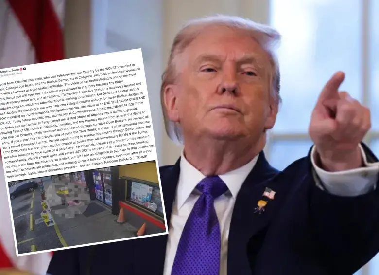 Trump publicó video del asesinato de una mujer a martillazos en Florida e incitó odio a migrantes