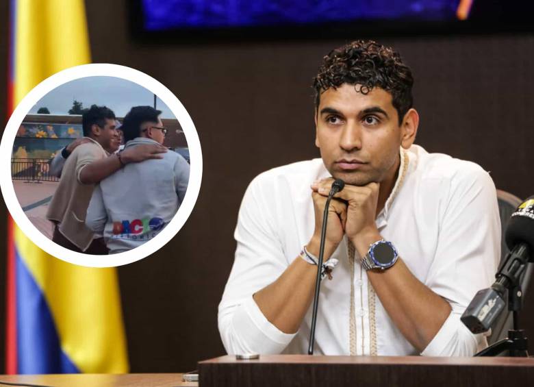 David Racero volvió a evadir al activista Daniel Maldonado. FOTOS: Captura de video y Colprensa