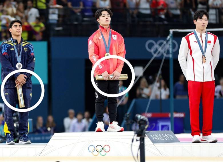 Los medallistas olímpicos en París 2024 reciben junto a su presea, una caja con un contenido especial. FOTO: Comité Olímpico Colombiano