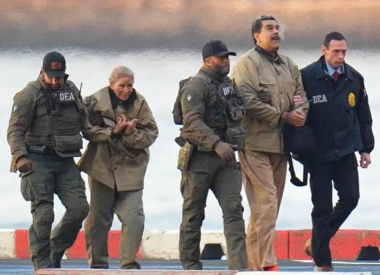 Nicolás Maduro y su esposa tras ser capturados en Caracas el pasado sábado y llevados a Estados Unidos FOTO: Getty