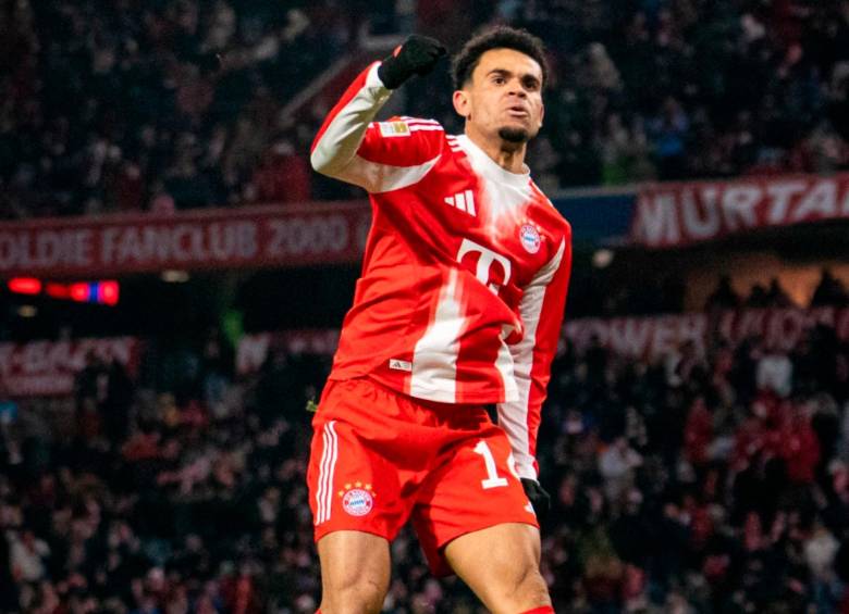 El futbolista colombiano Luis Díaz suma 22 celebraciones esta temporada con el Bayern Múnich de la Liga de Alemania. Foto: Getty